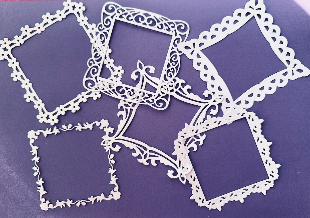 Die Cut Square Frames Set of 6 for Card Making Scrapbooking Junk