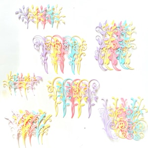Décorations prédécoupées | Tourbillons découpés | Décorations florales | Les feuilles s'épanouissent | Carte fleurie
