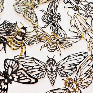 Gestanste insecten| Gestanste vlinders | Gestanste bijen l Gestanste libellen | Glitterinsecten | Gestanste insecten