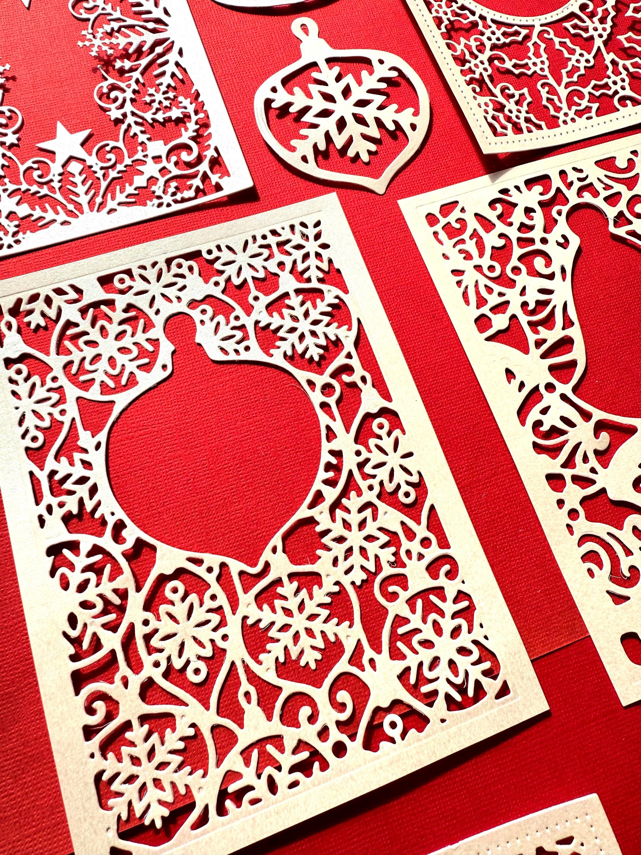 First Cut Frame Christmas Die Cut Frames: Ornate Card Toppers, Pearl & Foil Cardstock ...