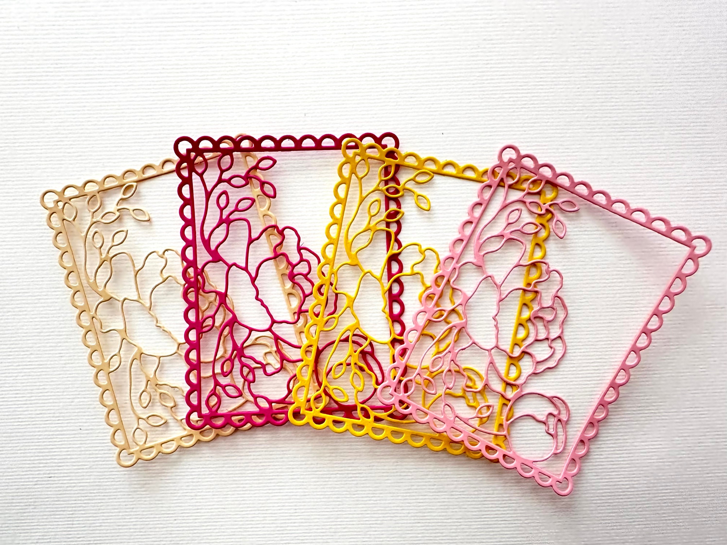 Die Cut Rose Frames Corners for Scrapbooking Card Making Etsy