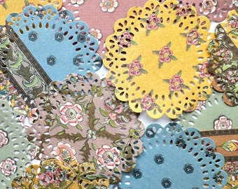 Die cut doilies | Die cut floral doilies | Vintage effect doilies | Wallpaper doilies|