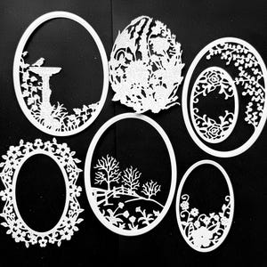 Marcos troquelados / Hojas troqueladas / Huevos troquelados / Conejitos troquelados / Bordes troquelados / Kit de tarjetas de Pascua / Adornos troquelados /