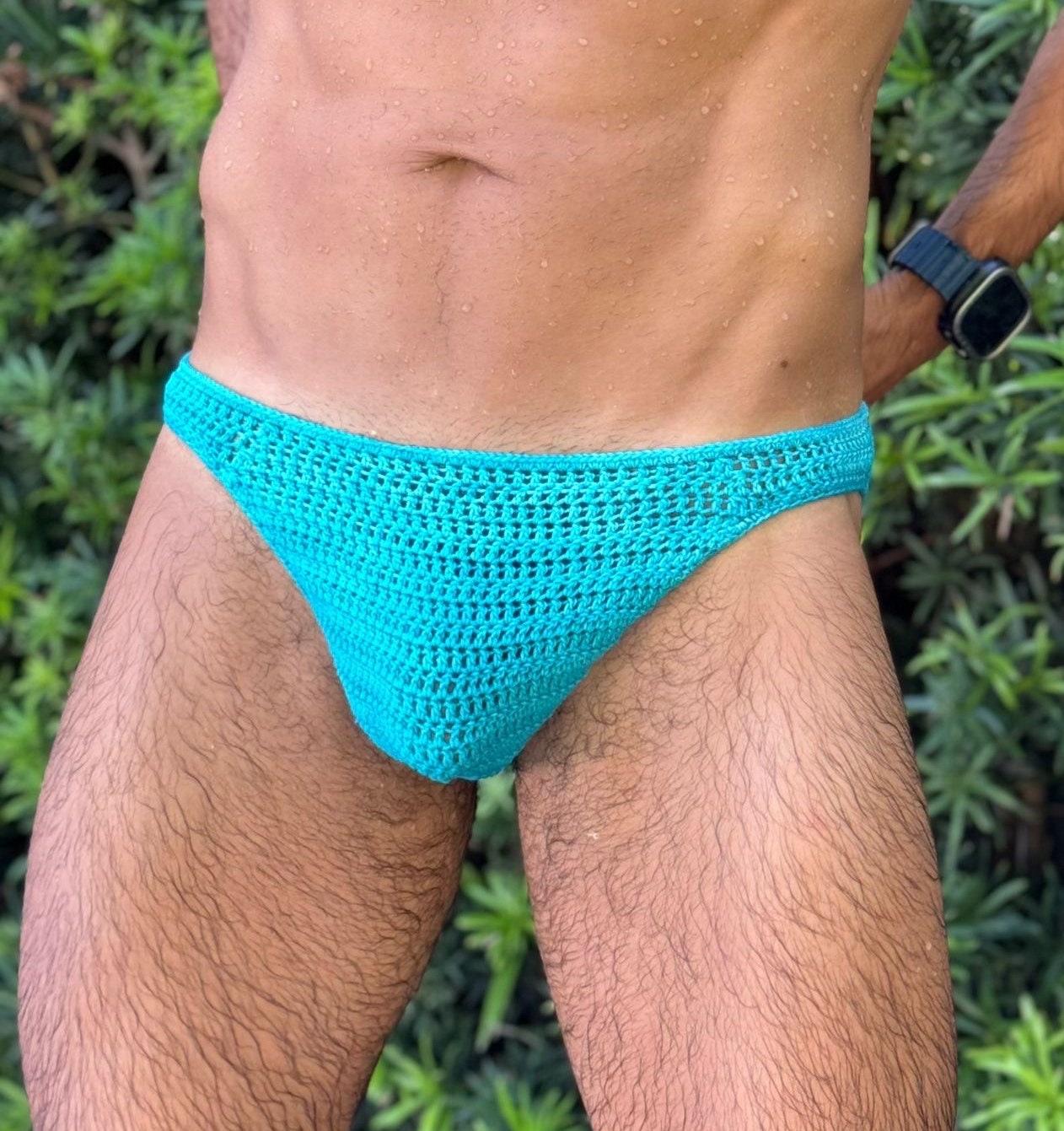 Crochet mens bathing suit hotsell