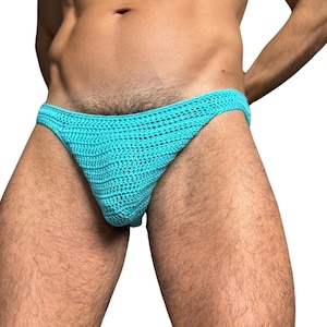 Mens briefs swimwear, mens crochet bikini, male briefs bikini speedo, Handmade mens swim trunks