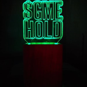 WSB GME led RGB lamp Bluetooth, Gamestop aandelen, investeerder lamp, hold hold