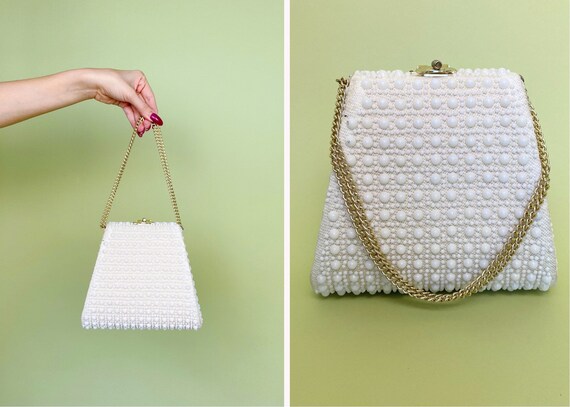 1960’s Pearl Mini Bag with Gold Chain