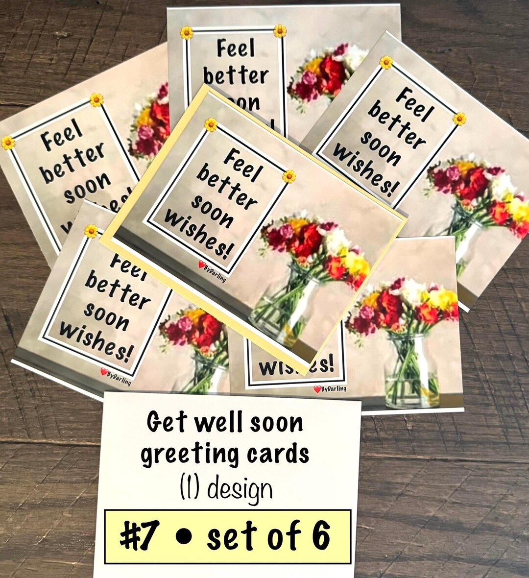 Get Well Soon Greeting Cards With Floral Designs / Feel Better Soon ...