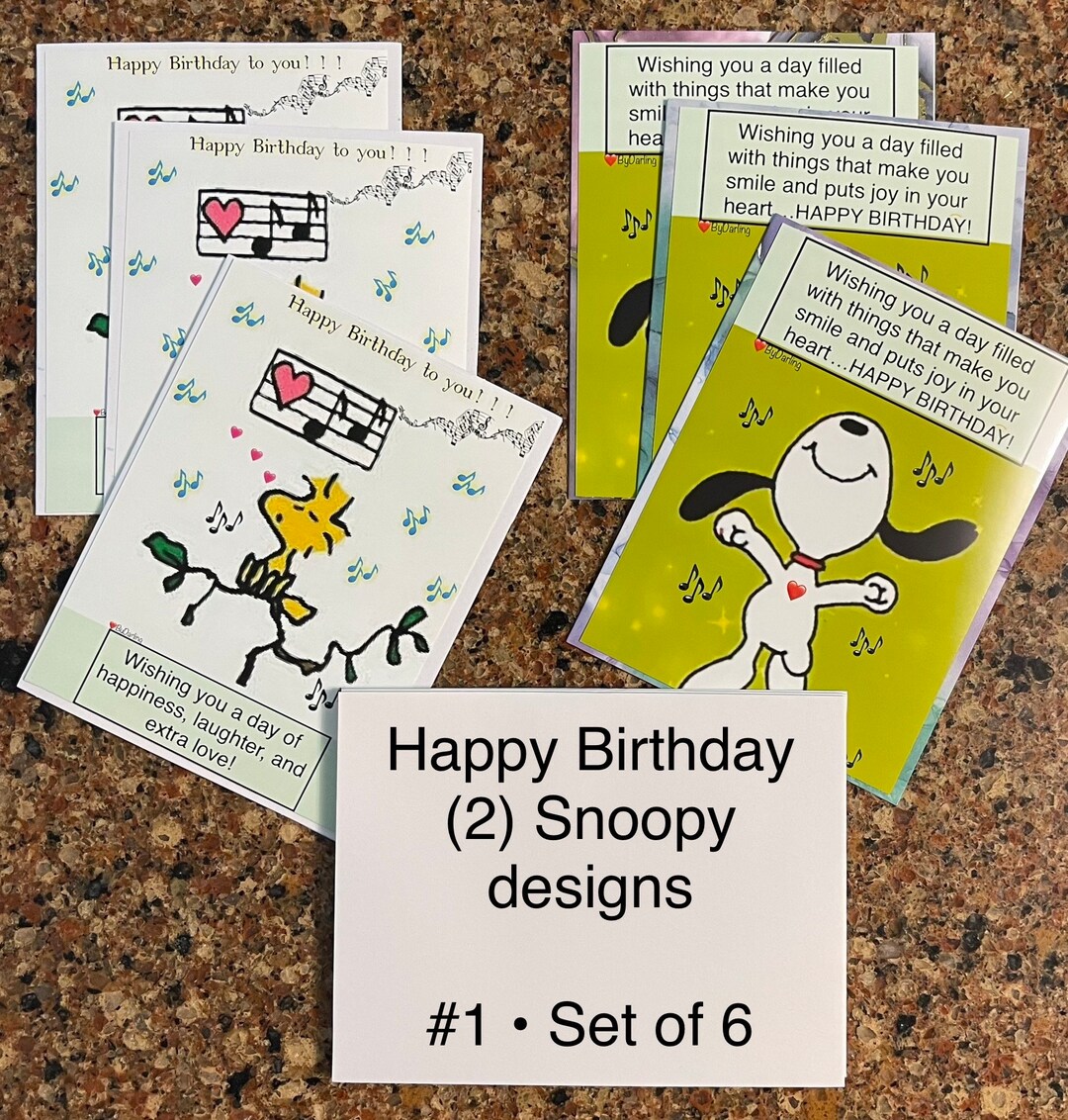 Happy Birthday. Snoopy Greeting Cards. Assorted Birthday Cards. Happy ...