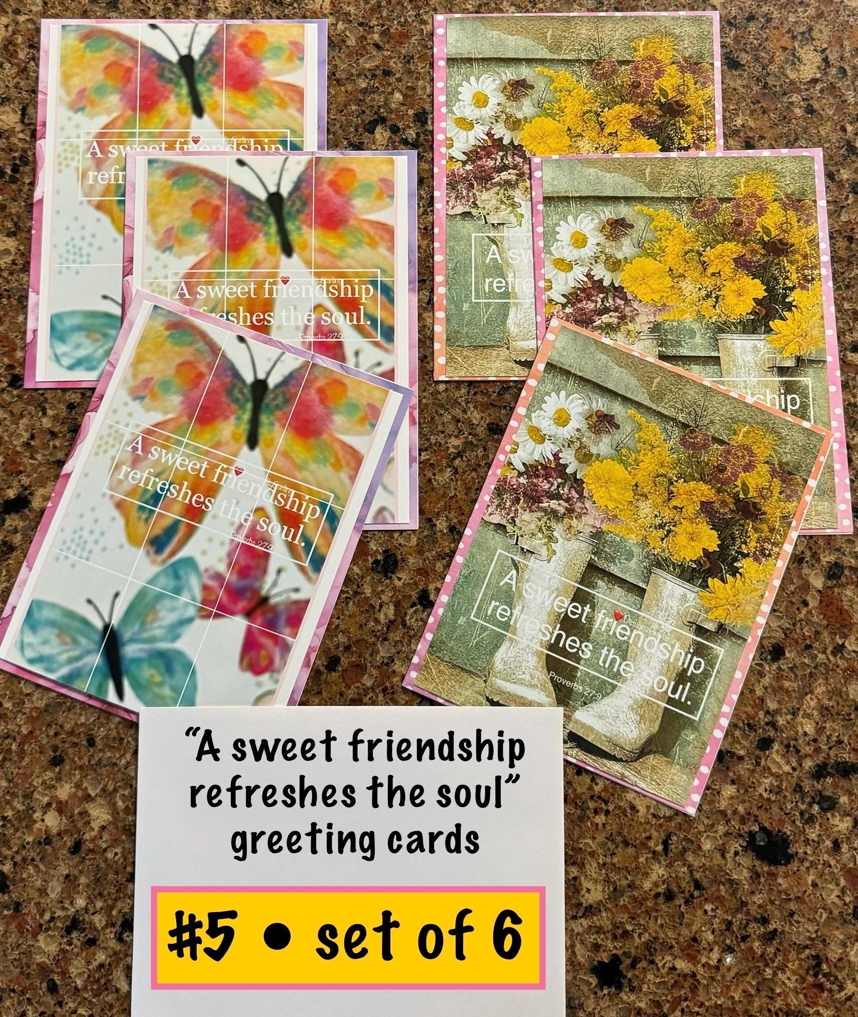FRIEND PROVERBS 27:9 Bible Verse Greeting Cards-Friendship Cards-“A sweet friendship refreshes the soul”-