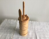 Vintage Swedish Primitive Staved Wooden Butter Churn Hand Made