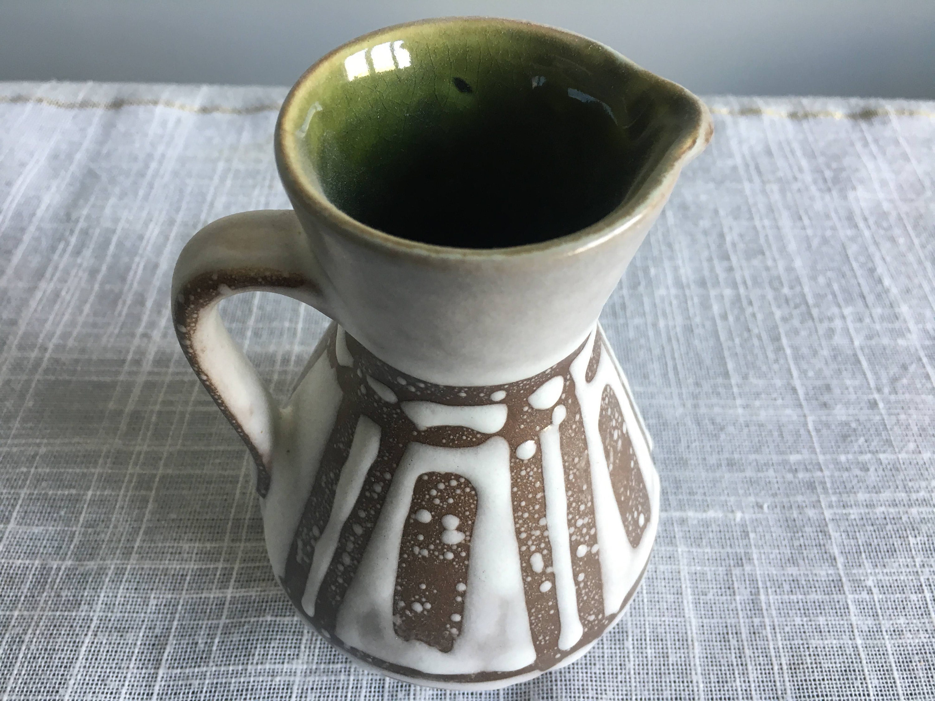 ミッドセンチュリー 西ドイツ 溶岩釉 陶器 ピッチャー 水差し アート