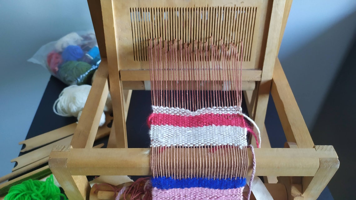 Vintage Wooden Sweden Tabletop Weaving Loom in working Etsy