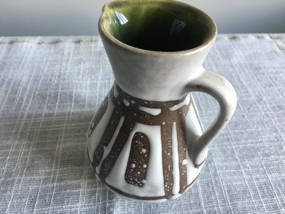 ミッドセンチュリー 西ドイツ 溶岩釉 陶器 ピッチャー 水差し アート 