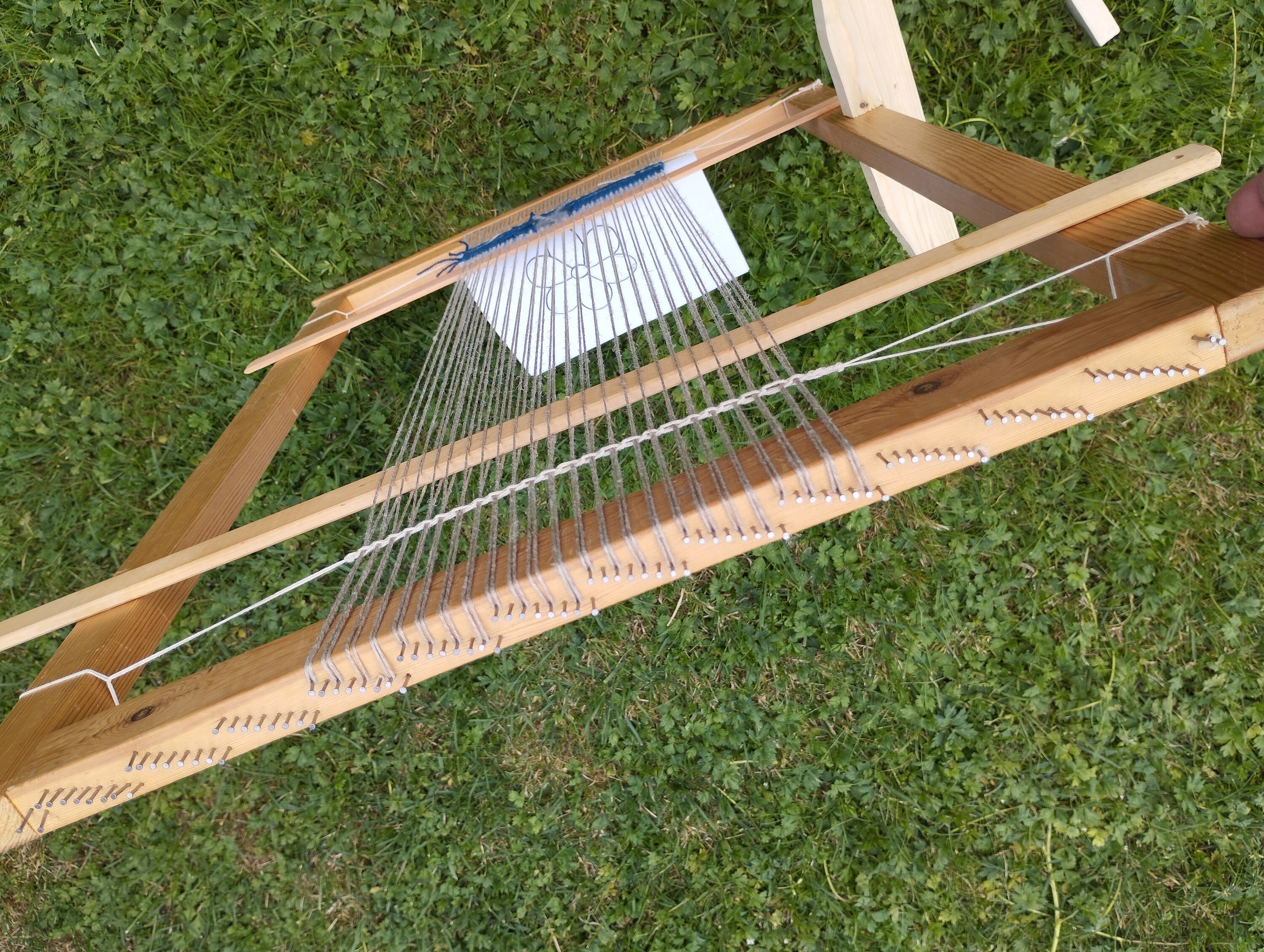 MÉTIER À TISSER broder ancien en bois mercerie broderie EUR 85,00