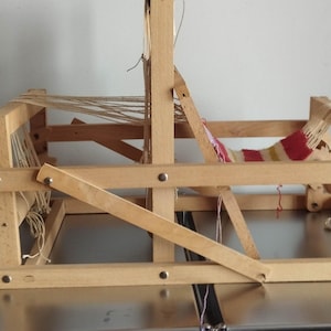 Vintage Wooden Sweden Tabletop Weaving Loom in working condition