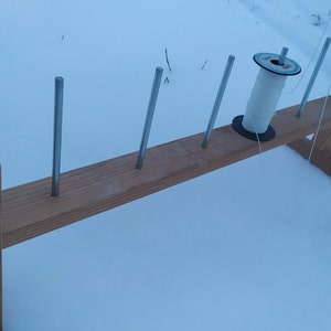 Vintage Wooden Sweden 6 Spool Rack Glimakra