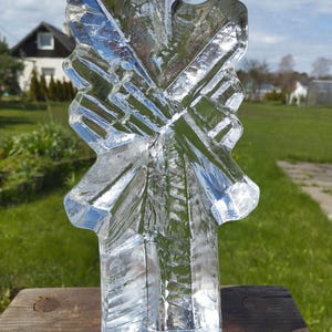 Vintage Swedish Ice Glass Sculpture by Christer Sjögren – Lindshammar – Signed – Mid-Century Modern Art Glass