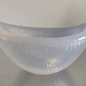 RARE Orrefors Sven Palmqvist opal glass battuto bowl, opalescent, opaque 1950s Orrefors Sweden /  Selena series