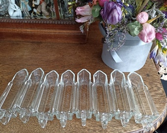Set 8 pcs Vintage Sweden Glass Containers Orrefors  For spice Rack 1950s