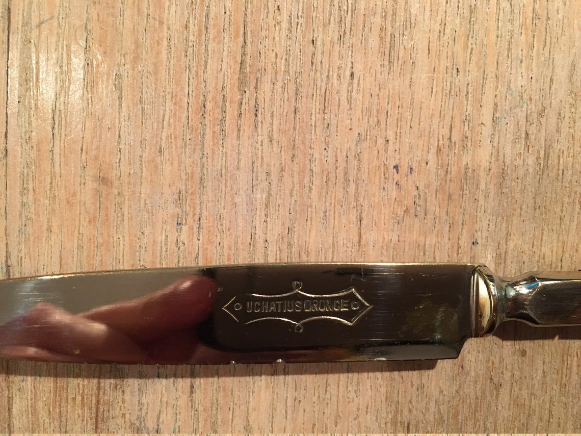 Uchatius Bronce Set of 6 six Fruit Knives 1920's Etsy