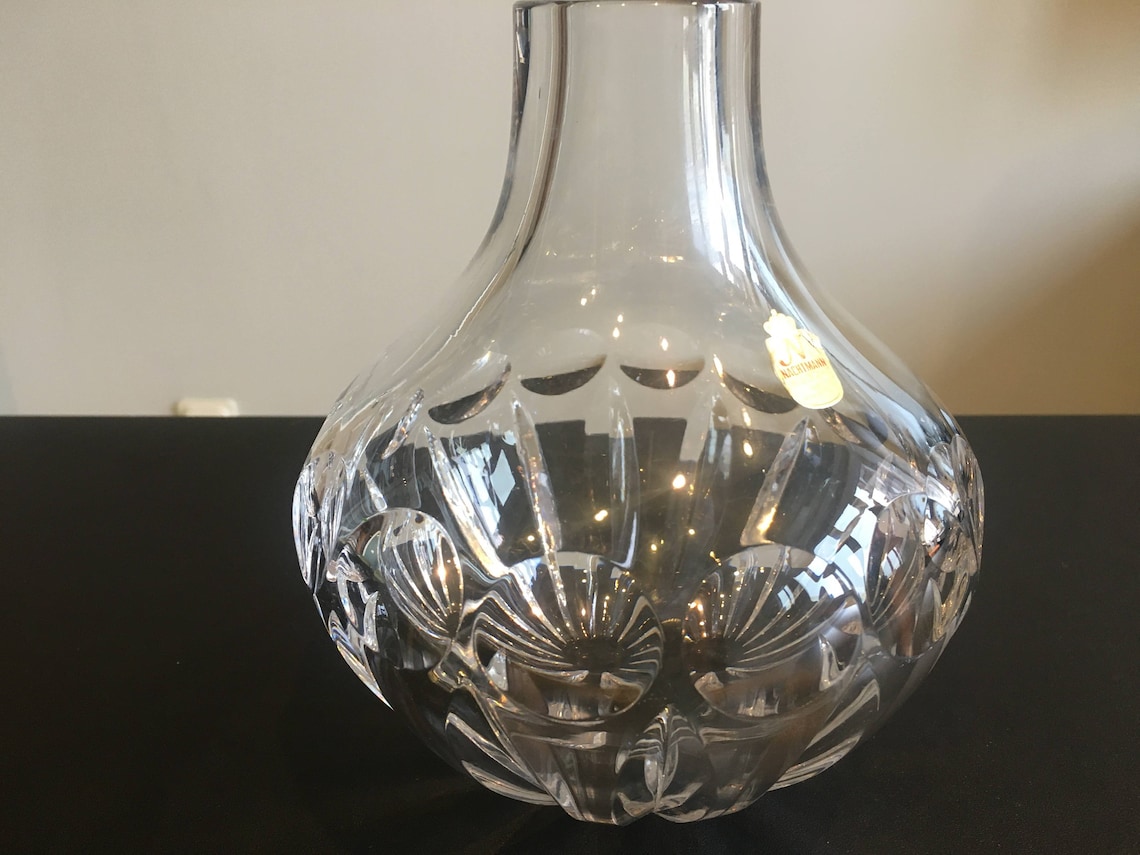Crystal Vase Nachtmann Bleikristall Germany Art Glass Flower Etsy