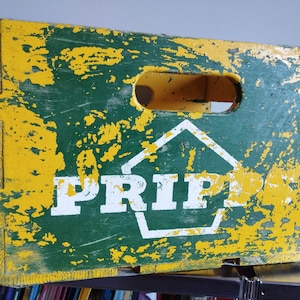 Vintage Holzbrauerei Bierkiste aus schwedischem Pripps Apotekarnes