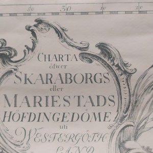 antique map Skaraborgs Swedish Nils Marelius 1780 (copyright Prylvaruhuset Stockholm)