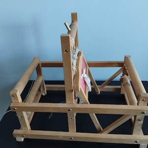 Vintage Wooden Sweden Tabletop Weaving Loom  in working condition