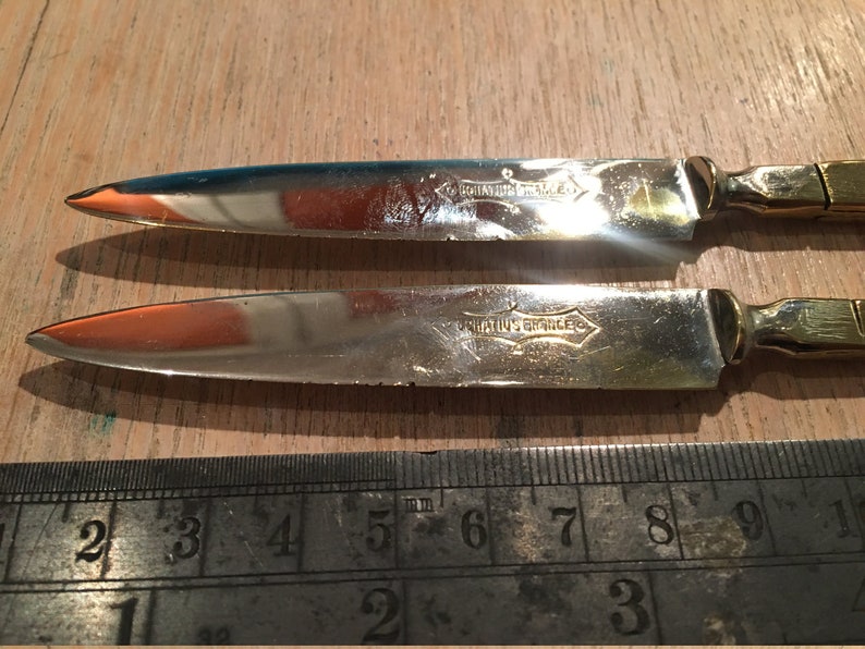Uchatius Bronce Set of 6 six Fruit Knives 1920's Etsy
