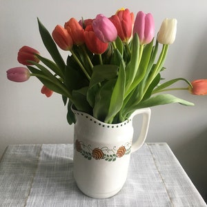 Rörstrand Rostrand lovely decorative Ceramic Large  Jug with a Handle Swedish vintage 1920-1938