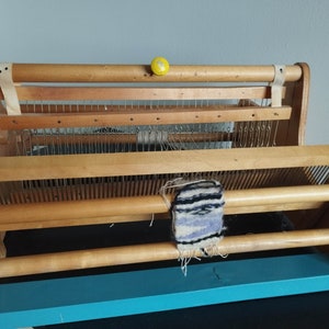 Vintage 1970s. Wooden Estonian Tabletop Weaving Loom  in working condition