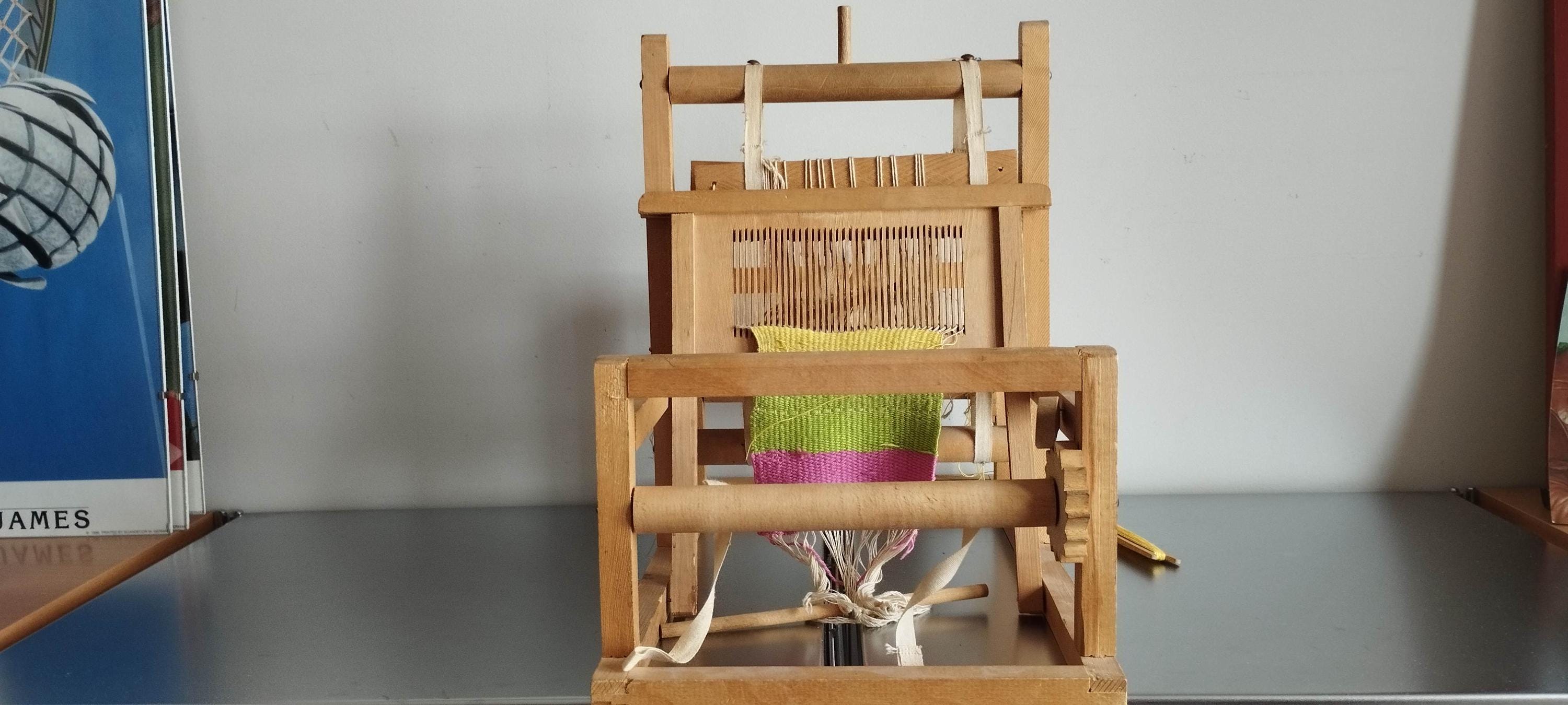 Vintage Wooden Sweden Tabletop Weaving Loom in working condition