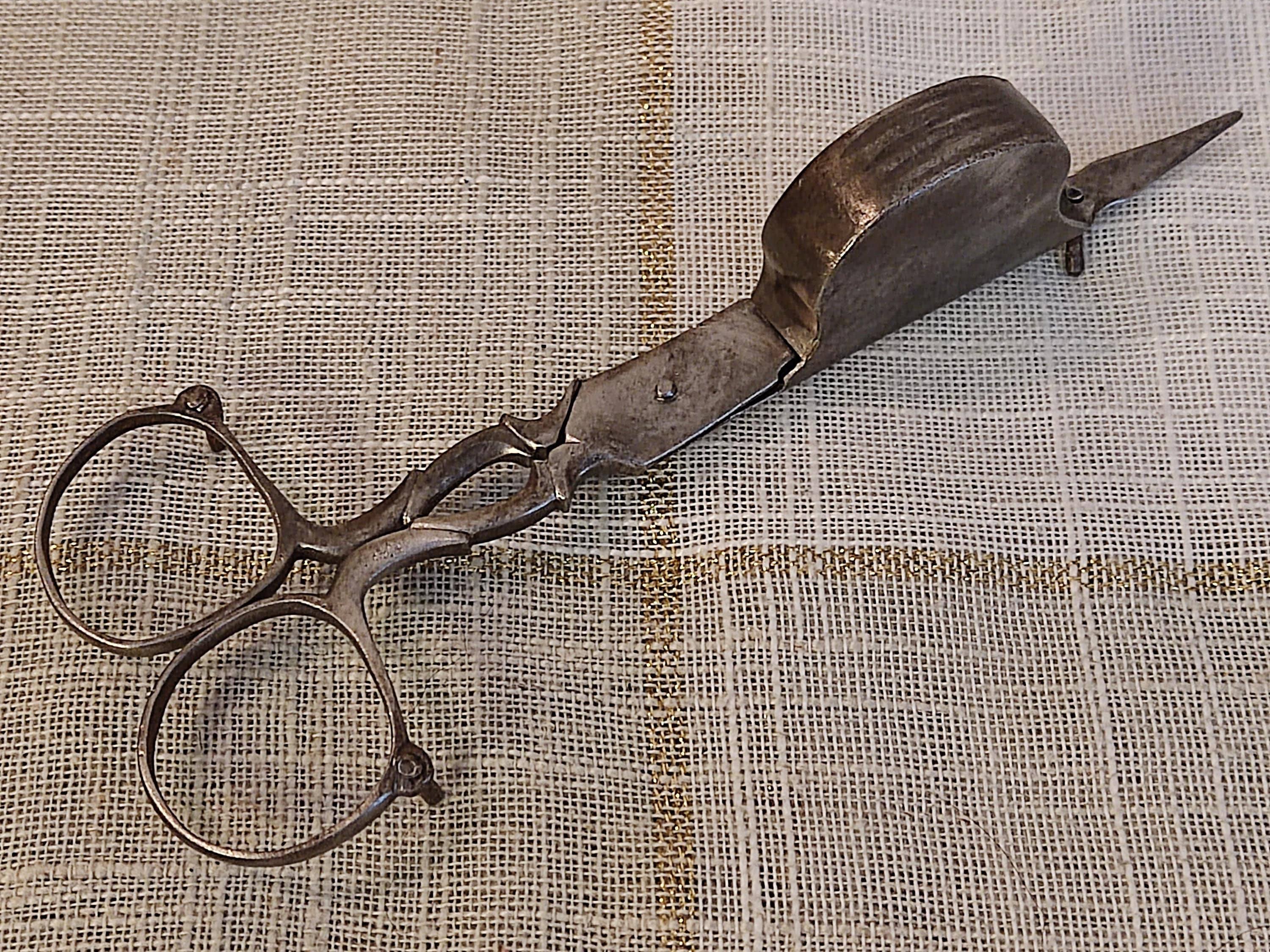 Antique 1800's Wick Trimmer and Candle Snuffer Authentic Scissors of the  19th Century Probably Used Daily Primitive 