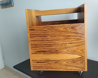 Jahrgang Norwegen Rosewood Magazin Rolling Record Album Halter Rack von Rolf Hesland für Bruksbo, 1960er Jahre