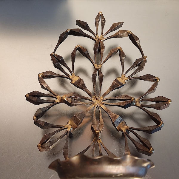 Candelero sueco Vintage, arte popular, clavos de herradura, candelero para colgar en la pared