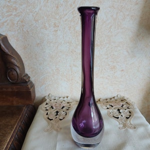 Vaso in vetro Sommerso ametista viola di Gunnar Nylund per Afors Sweden, Scandinavia anni &#39;50