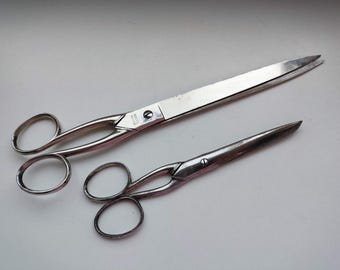 Lot De 3 Ciseaux Anciens Coupe Tôle - E. Svalling Eskilstuna Suède