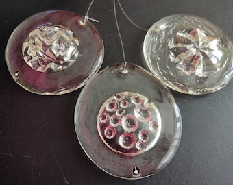 Set of 3 Pukeberg Suncatchers Scandinavian Design heavy crystal Paperweight 1970s