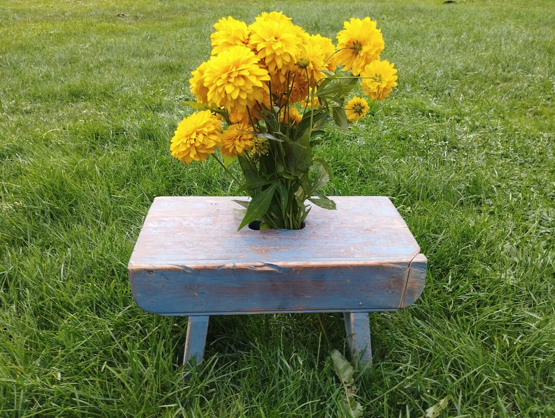 Vintage Swedish Wooden Folk Art Bench Desk - Etsy