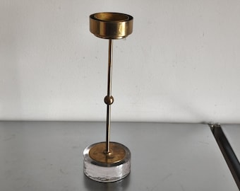 Scandinavian Brass Candlesticks by Gunnar Ander for Ystad Metall, 1960s Mid Century Modern Decor