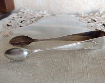 Vintage Silver Plated Sugar Cube Tongs, Spoon Tongs, Vintage Silverware, Sugar Nips/Vintage Sugar Droppers, 1940s High Tea Party