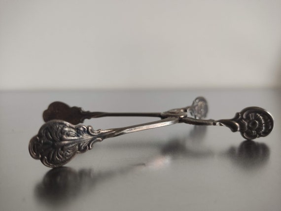 フランスアンティーク⭐️シルバープレート シュガートング アール