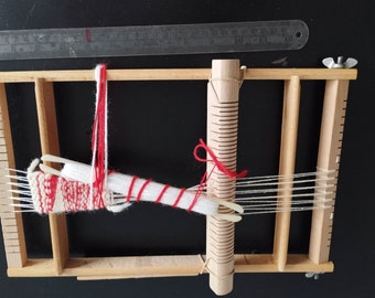 ヴィンテージ木製スウェーデン製卓上織機 大型 Micki Gemla 動作状態