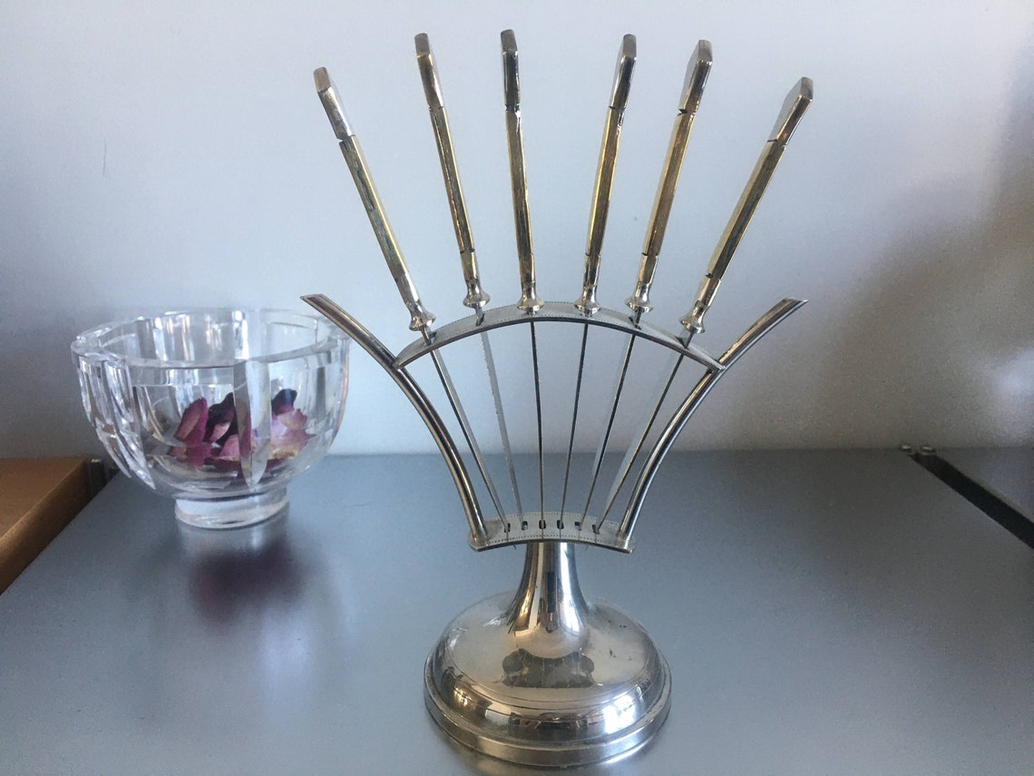 Uchatius Bronce Set of 6 six Fruit Knives 1920's Etsy