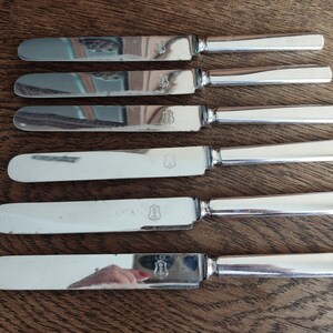 Vintage Collectable  Eskilstuna Silver plated 6 Knives  9.2&quot; Collectibles Cutlery Flatware Retro Swedish Kitchen