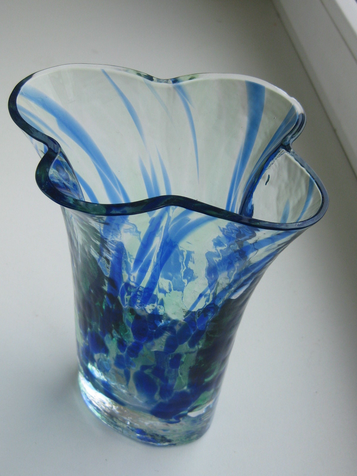 Vintage RENATE STOCK for Sea Glasbruk Sweden Crystal Flower Vase