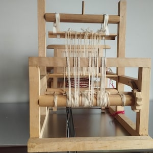 Vintage Wooden Sweden Tabletop Weaving Loom in working condition