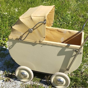 Vintage Swedish Baby Doll Stroller, Carriage 1930s