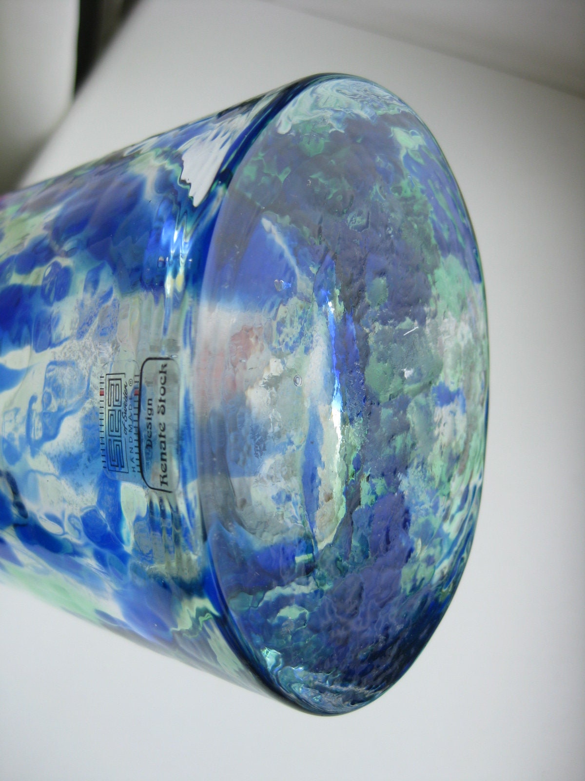 Vintage RENATE STOCK for Sea Glasbruk Sweden Crystal Flower Vase